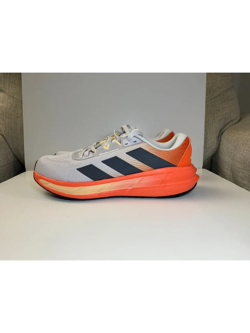Adidas Questar 3 JQ4380 Mens Sneaker 10.5 Dash Gray Orange Mesh Running Shoes